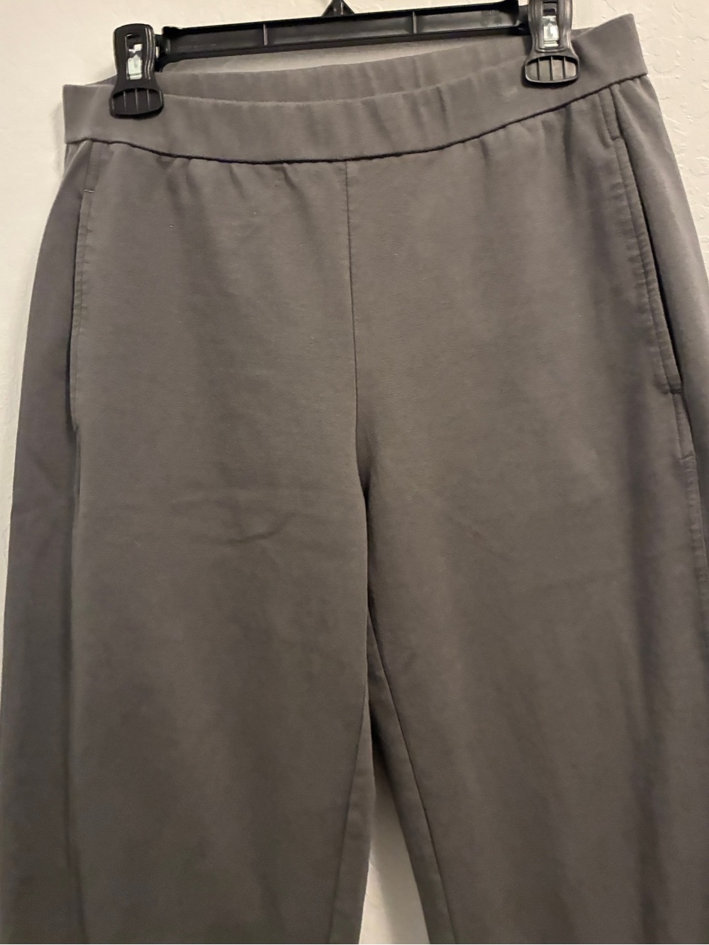 Eileen Fisher Gray Stretch Organic cotton Pull on Pants lantern - Picture 2 of 6